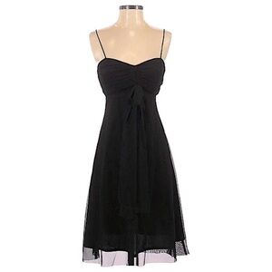 Eliza J Ruched Sweetheart Black Chiffon Dress 4